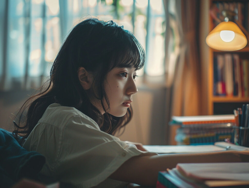 勉強に集中できなくなっている学生
