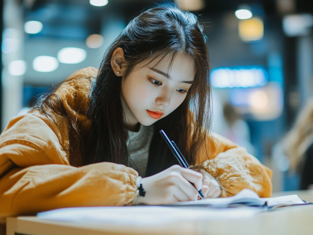 不定詞を勉強する学生