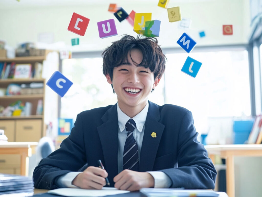 英語の小テストで満点の子ども