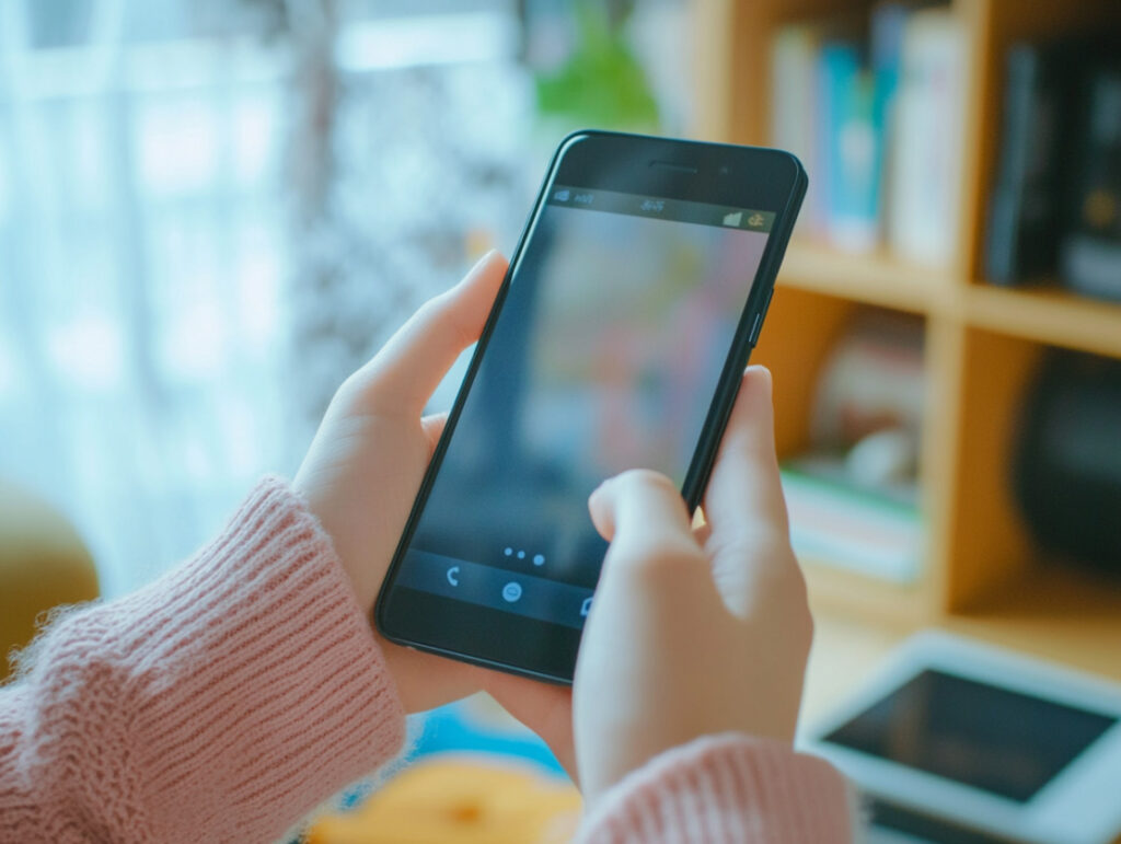 スマホを操作する手