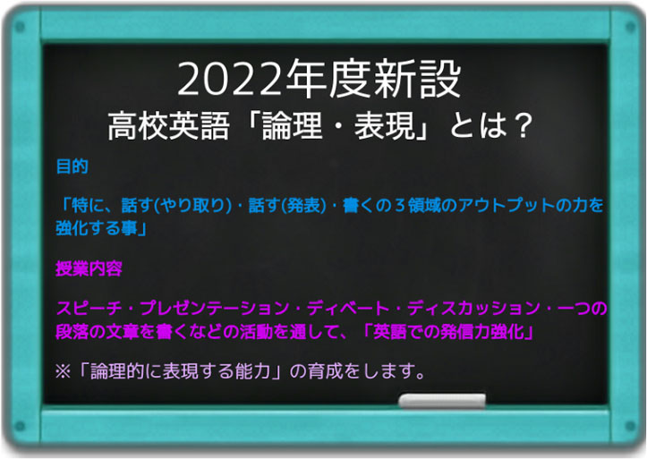 ２０２２新設 高校英語「論理・表現」とは