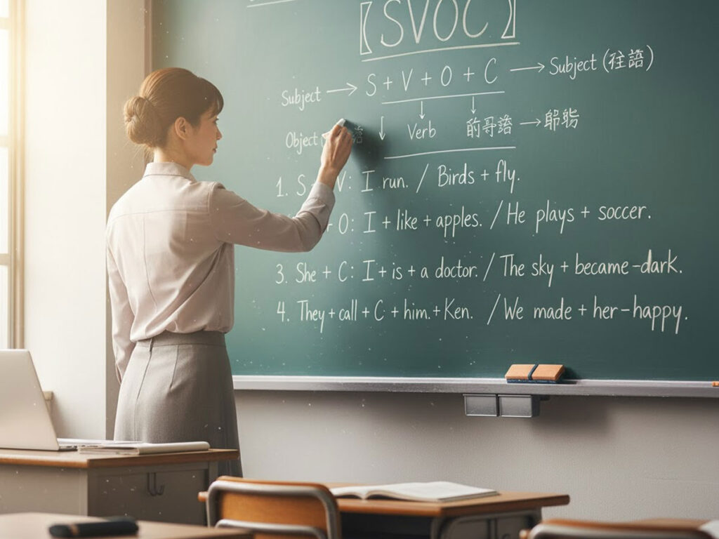 英語のBe動詞を教える教師